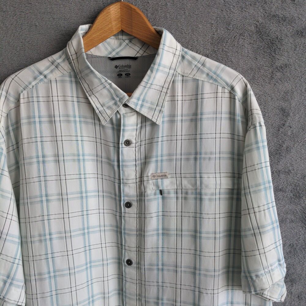 Columbia Shirt Men's Omni Shield Short Sleeve Button Up Size XXL EUC